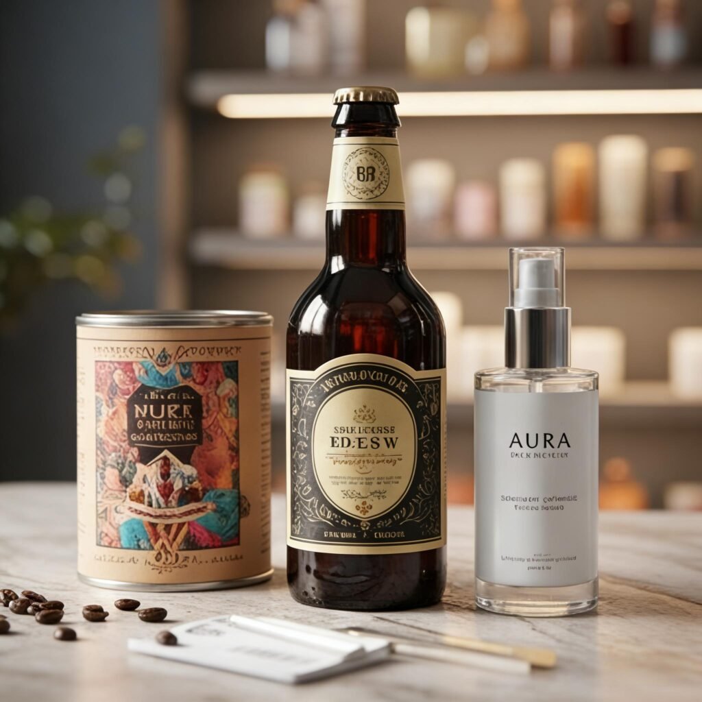 Bespoke paper labels for retail and luxury branding by PaperLith manufacturing.