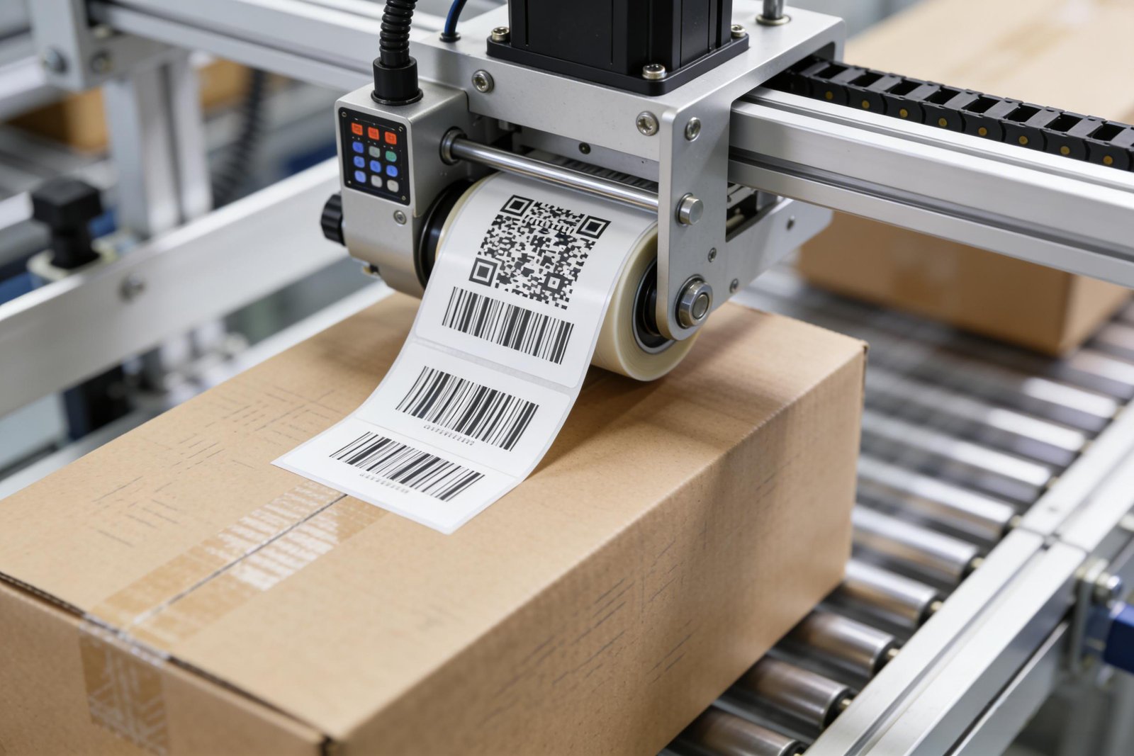 High-speed automated label application for supply chain efficiency